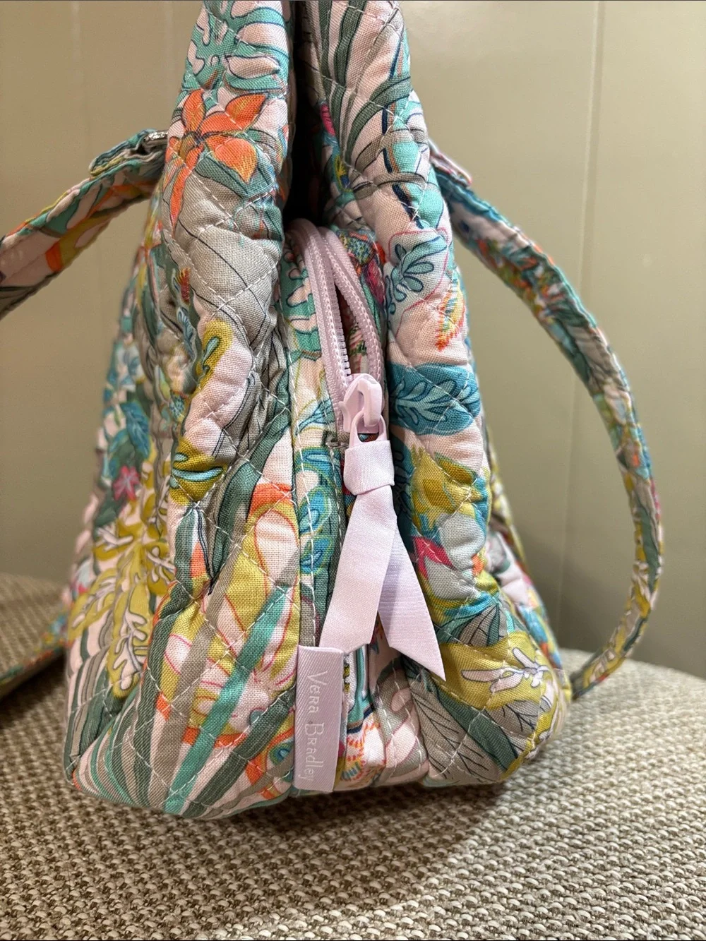 Vera Bradley Multi-Compartment Shoulder Satchel in Rainforest Canopy